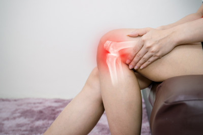 Pijnlijke knie bij Osgood-Schlatter.